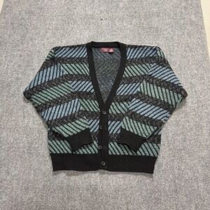 VTG Cambridge Classic Cardigan Sweater Mens XL Multi-color 90s Wool Acrylic